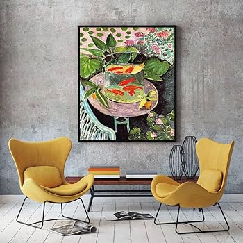他の方発送×Henri Matisse 【gold fish】高精細刷特別額装品 アンリ・マティス 「金魚」アートポスター（フレーム付き